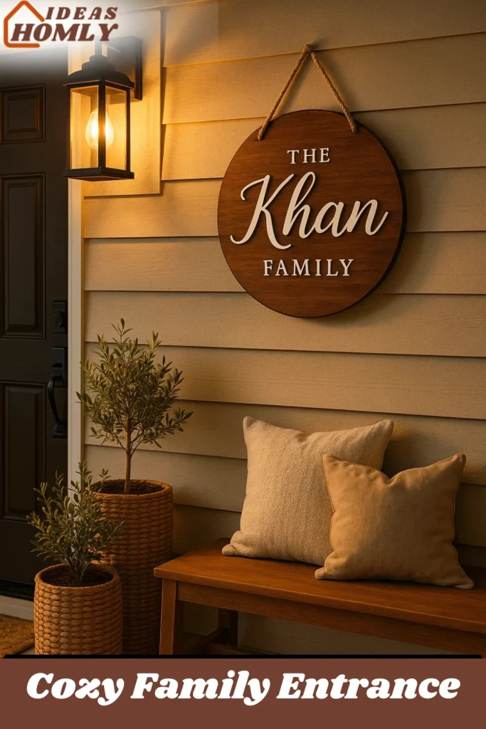 A custom family name sign Ideas For Porch decoration