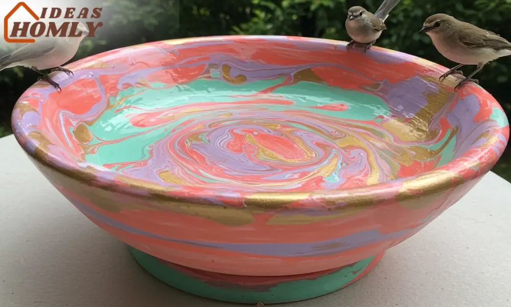 Acrylic Pour Swirl Bowl For Birds Bath
