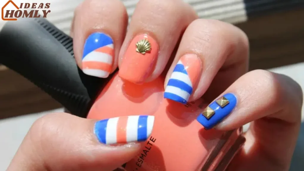 Beach Stripe Nails