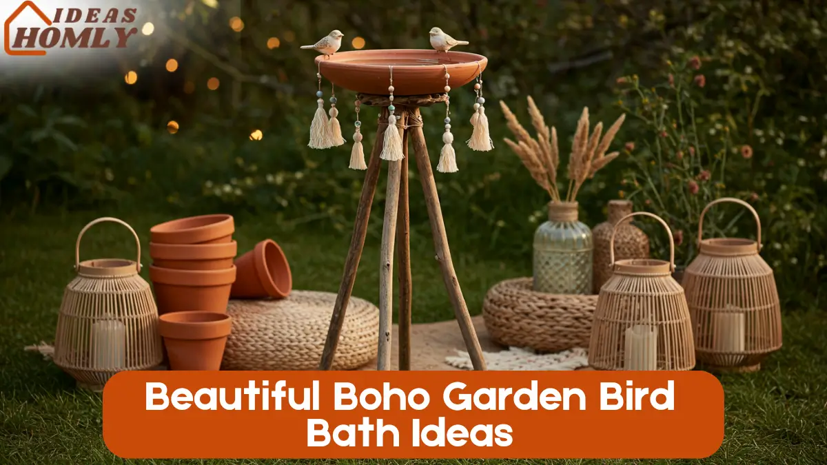 Beautiful Boho Garden Bird Bath Ideas