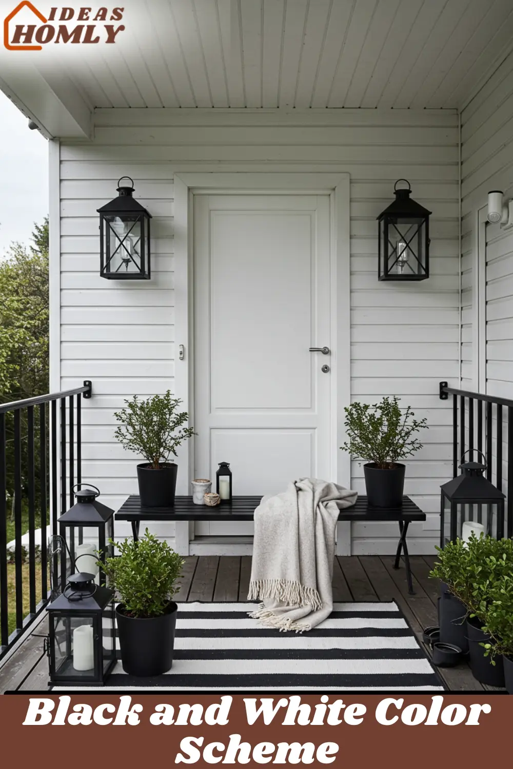 Black and White Color Scheme In Porch