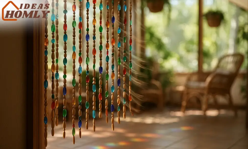 Boho Beaded Curtain Reflections