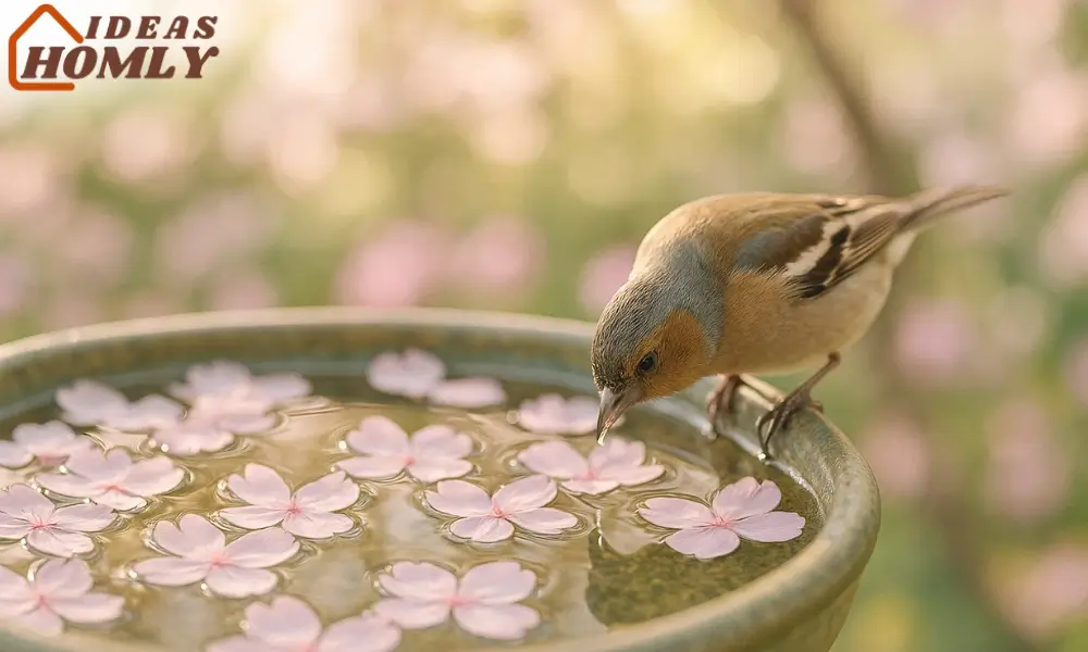 Cherry Blossom Petal Bird Bath (“Sakura Surface”)