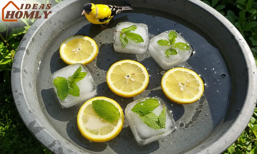 Citrus-Mint Ice Block Bird Bath