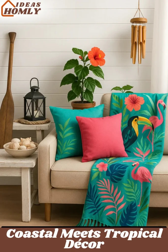 Coastal or Tropical Style Accent For Summer Porch Decor