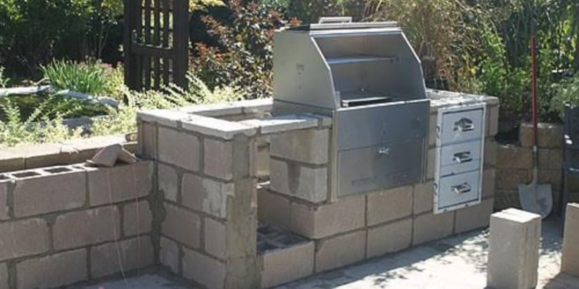 Concrete Block Grill Island