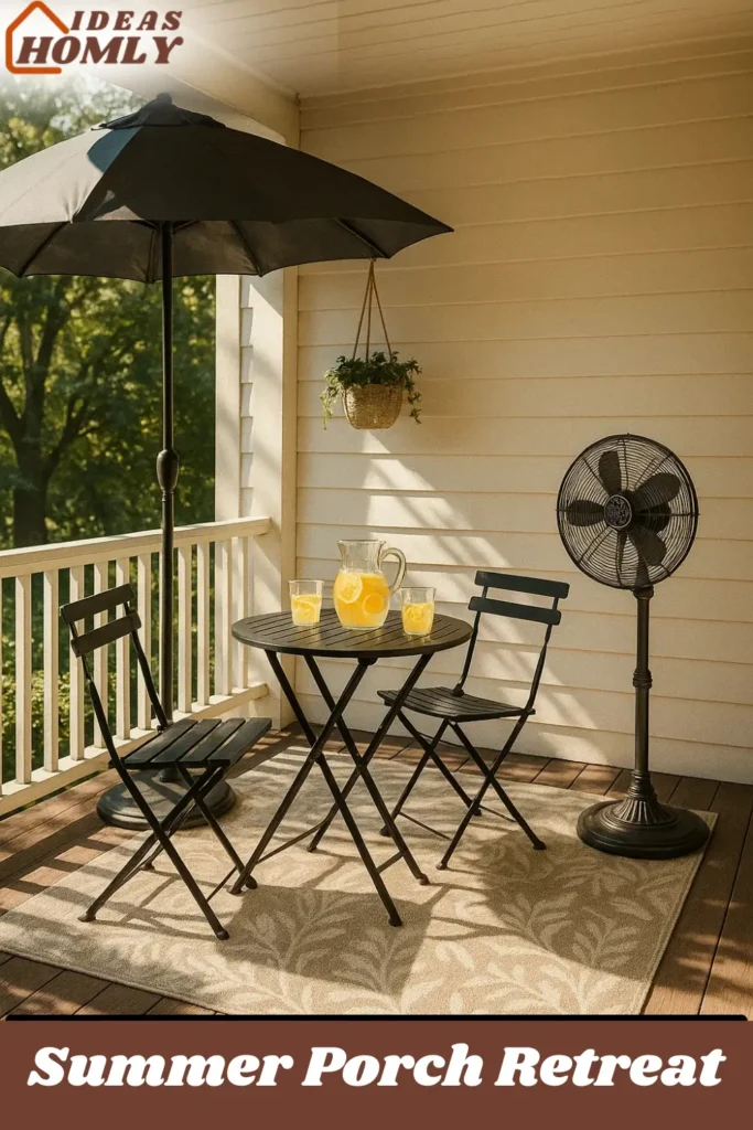 Cool Comfort Zone Setup In Porch In Summer