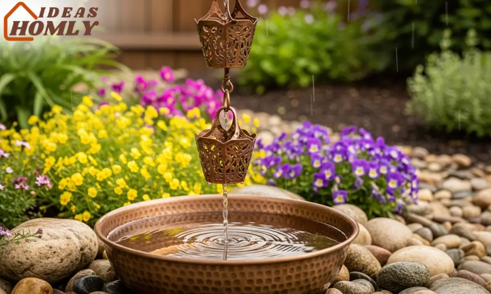 Copper Rain Chain + Hammered Basin