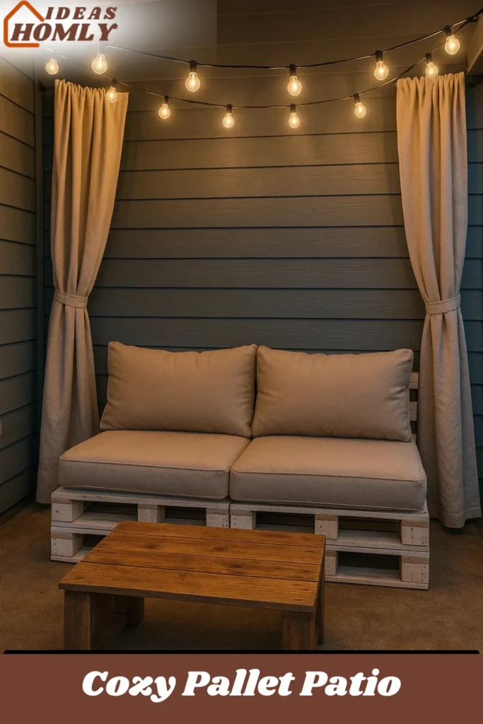 Cozy Pallet Patio For Back Porch Decoration