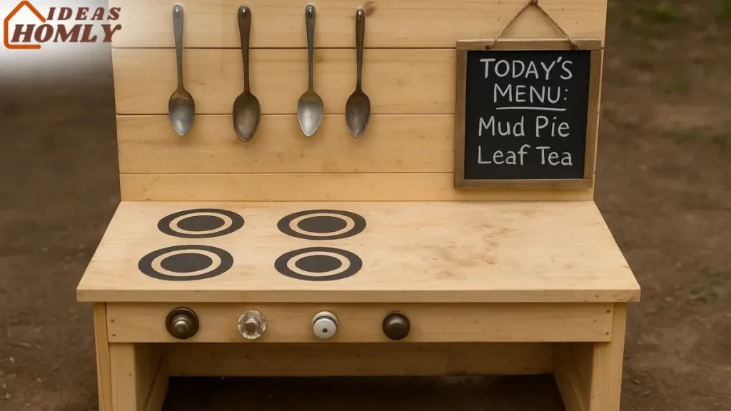 Creative Finishing Touches To The Mud Kitchen