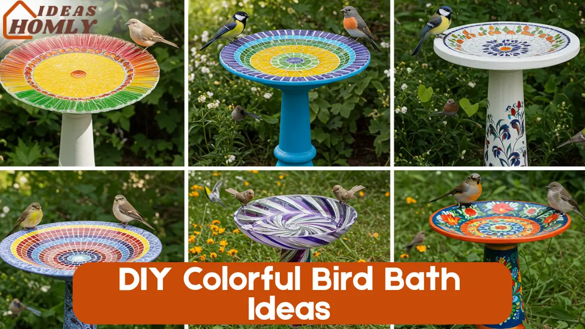 DIY Colorful Bird Bath Ideas