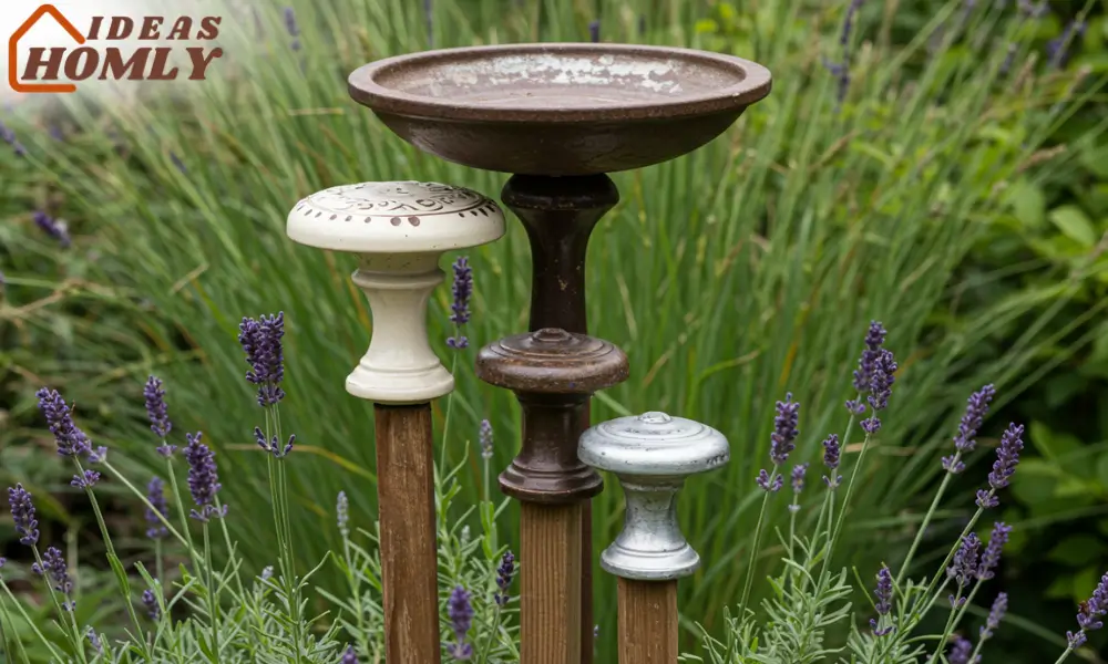 Doorknob Pedestal Bird Bath