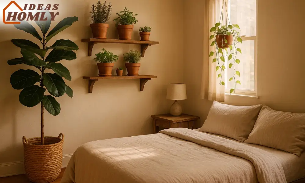 Earthy Bedroom with Indoor Plants – Greenery That Grounds