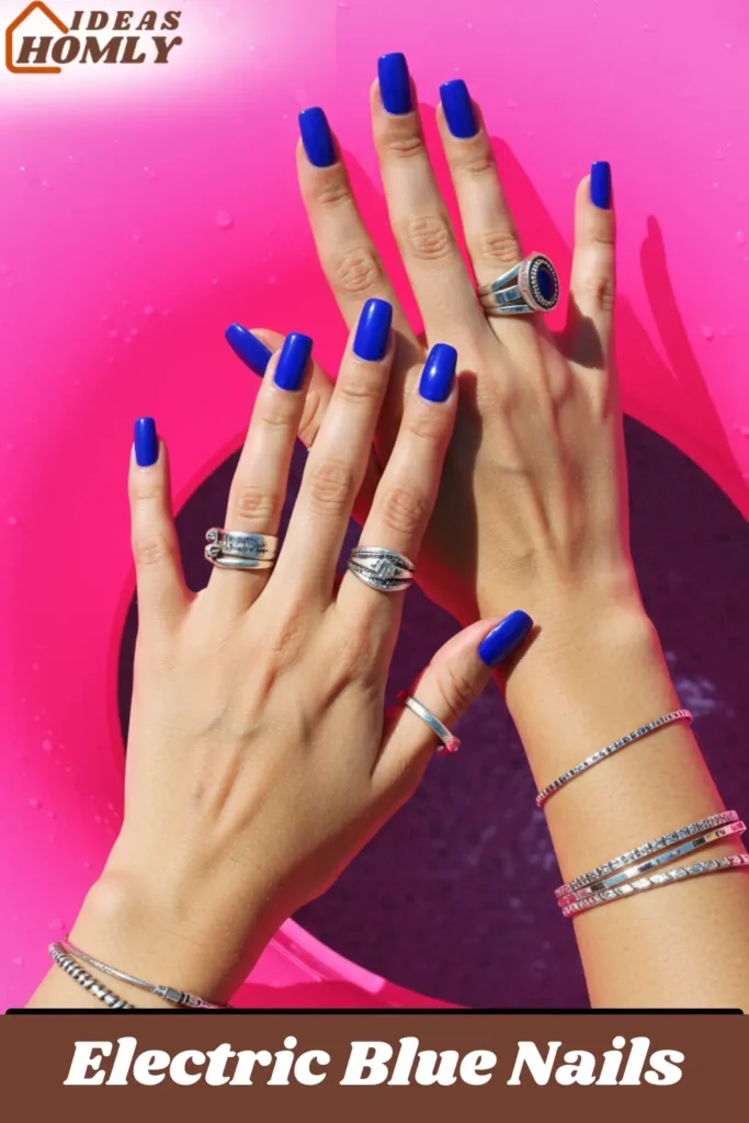 Electric Blue Nails