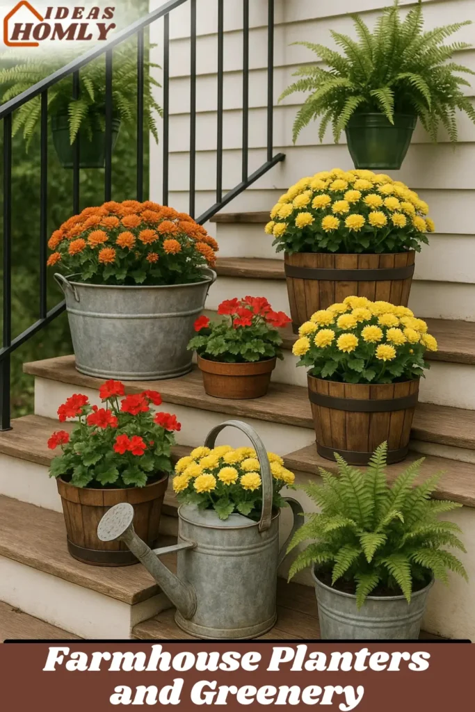 Farmhouse Planters and Greenery
