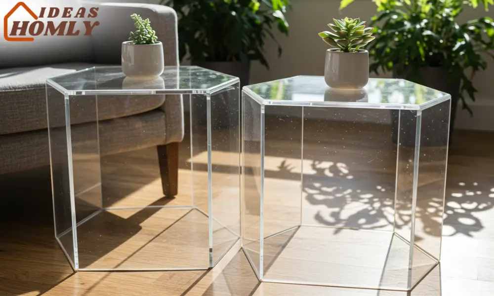 Geometric Acrylic Side Tables