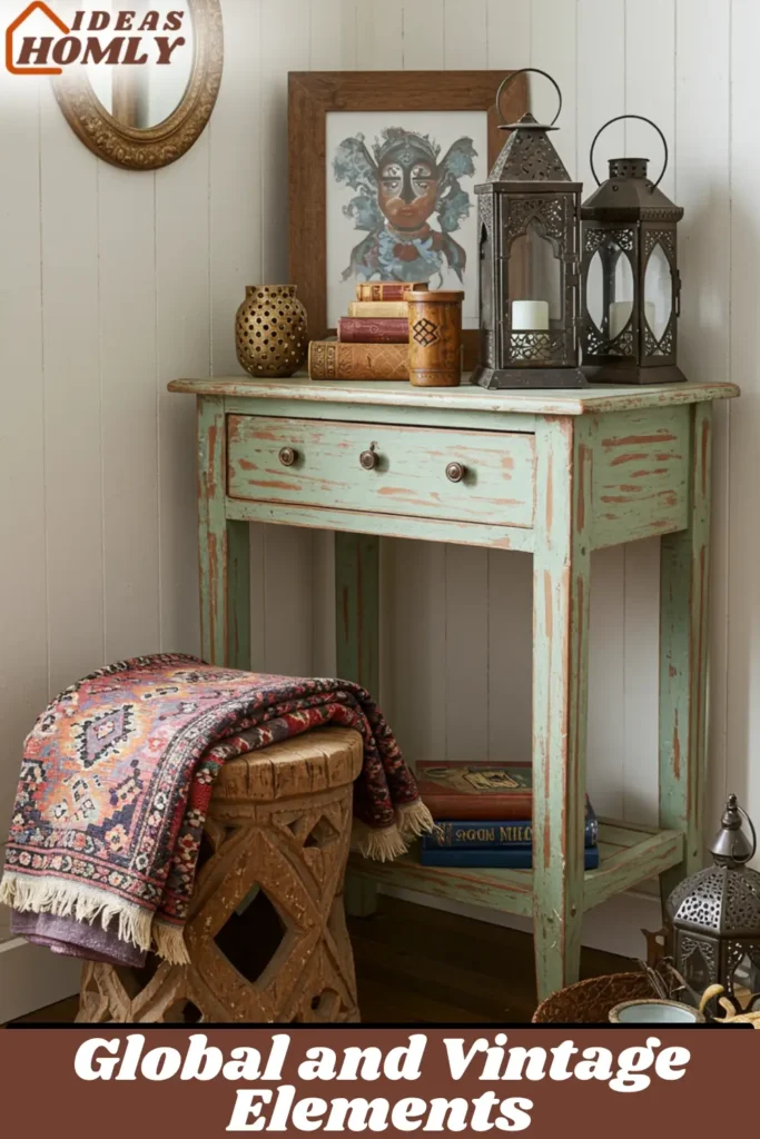 Global and Vintage Elements For Porch Decor