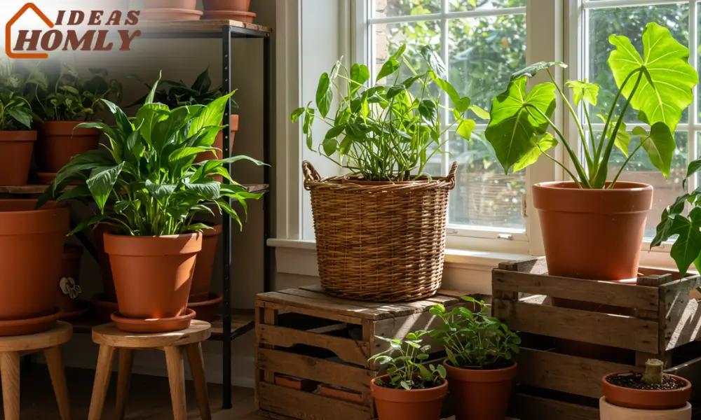 Indoor Plants with Rustic Containers