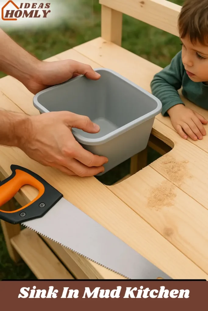Installing the Sink In The Mud Kitchen