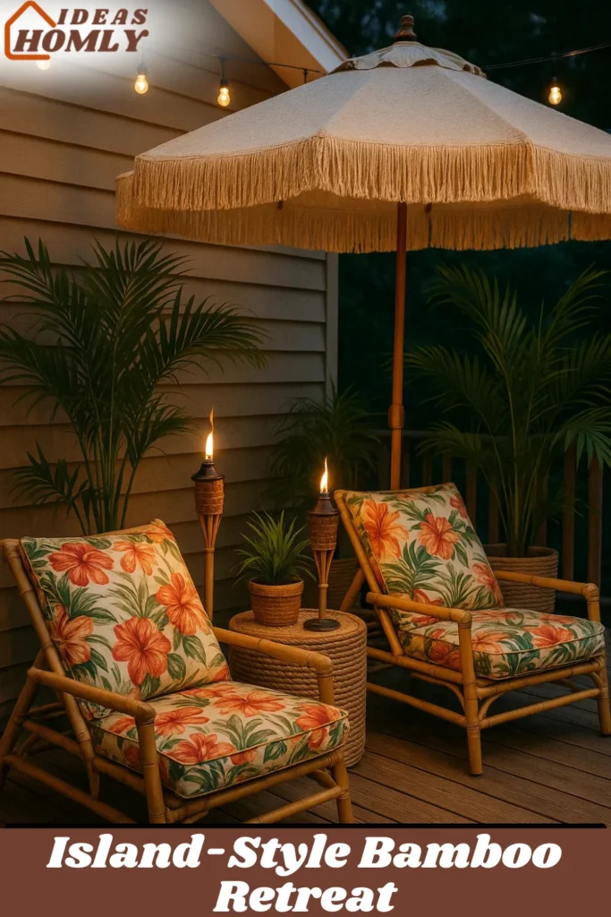 Island-Style Bamboo Retreat For Back Porch Decoration