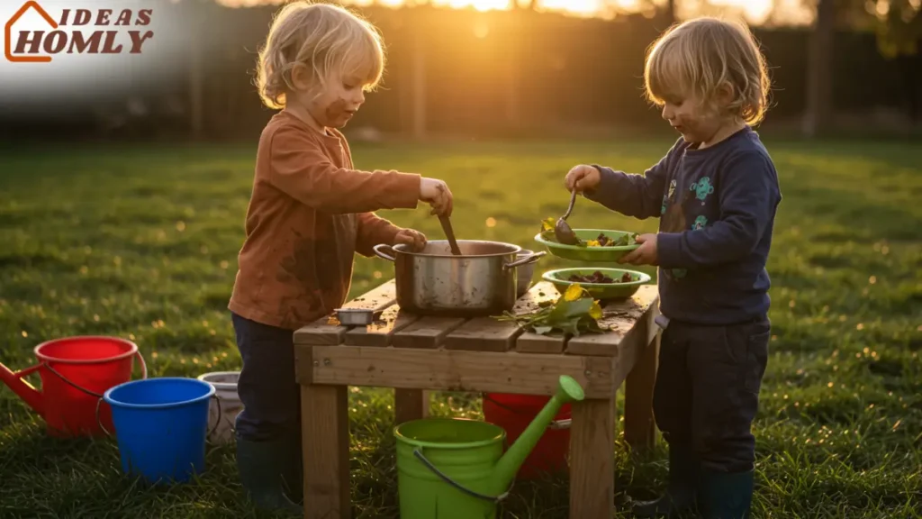 Kids at Play in the Mud Kitchen