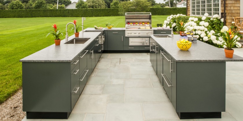 L shape Countertops outdoor kitchen