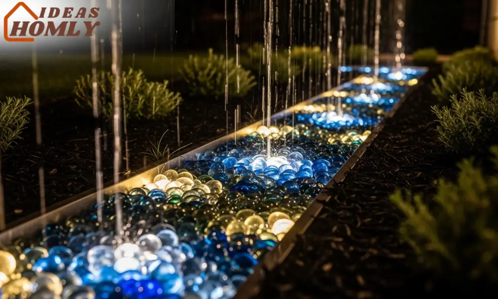 LED-Lit Glass Rock Creek Bed