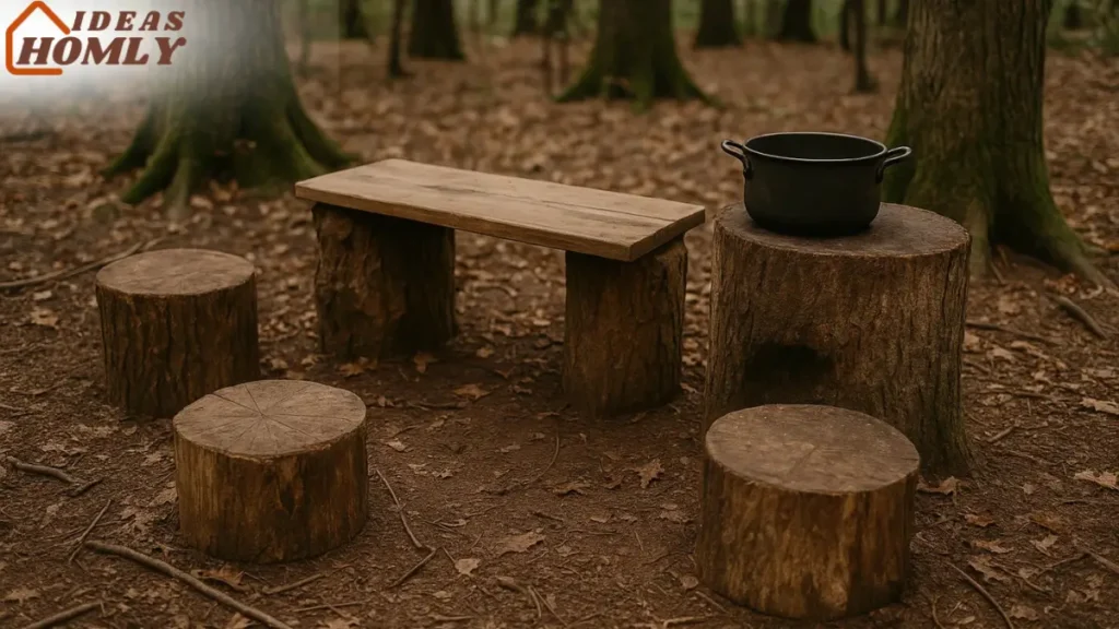 Log and Stump Mud Kitchen