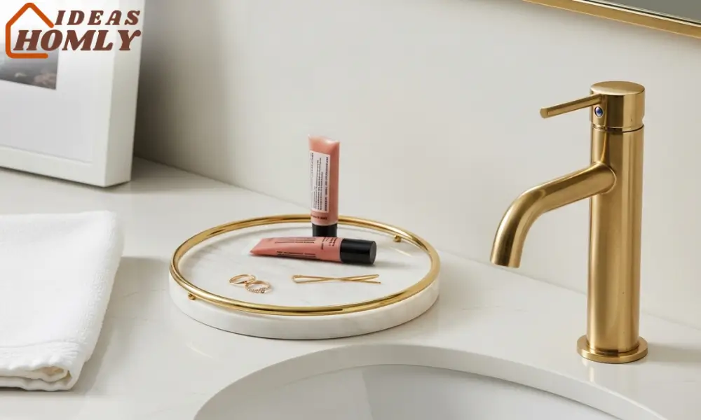 Marble-and-Brass Catch-All Trays