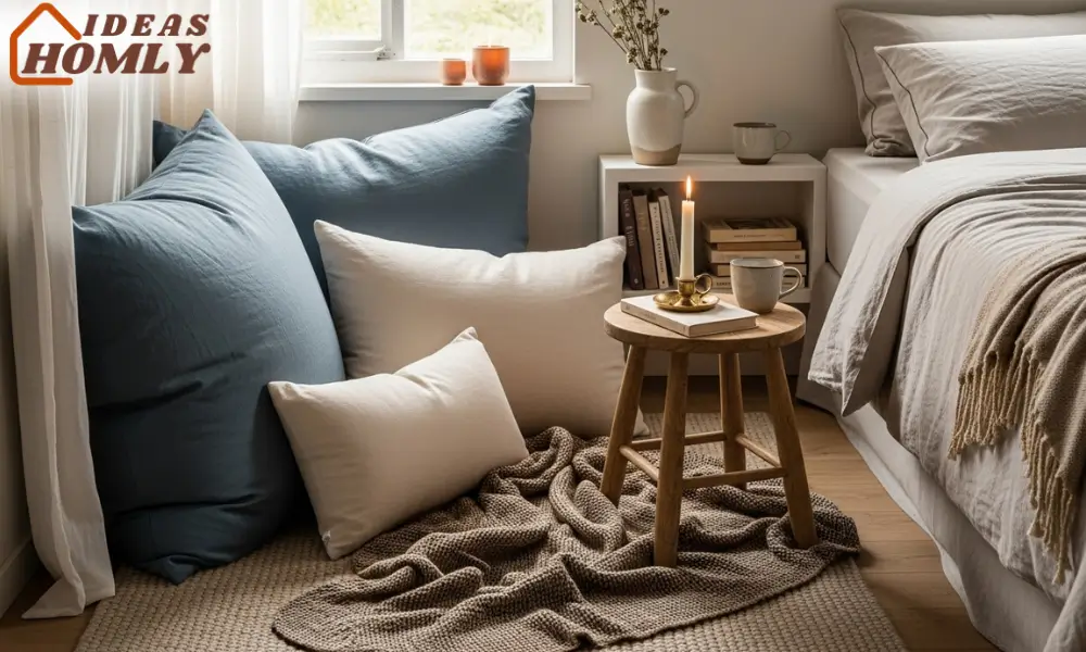 Minimal-Tech Bedroom with Cozy Reading Nook for Intimacy