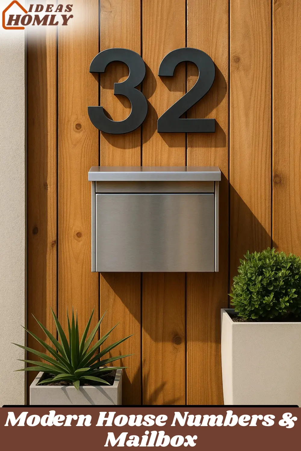 Modern House Numbers & Mailbox for modern porch design