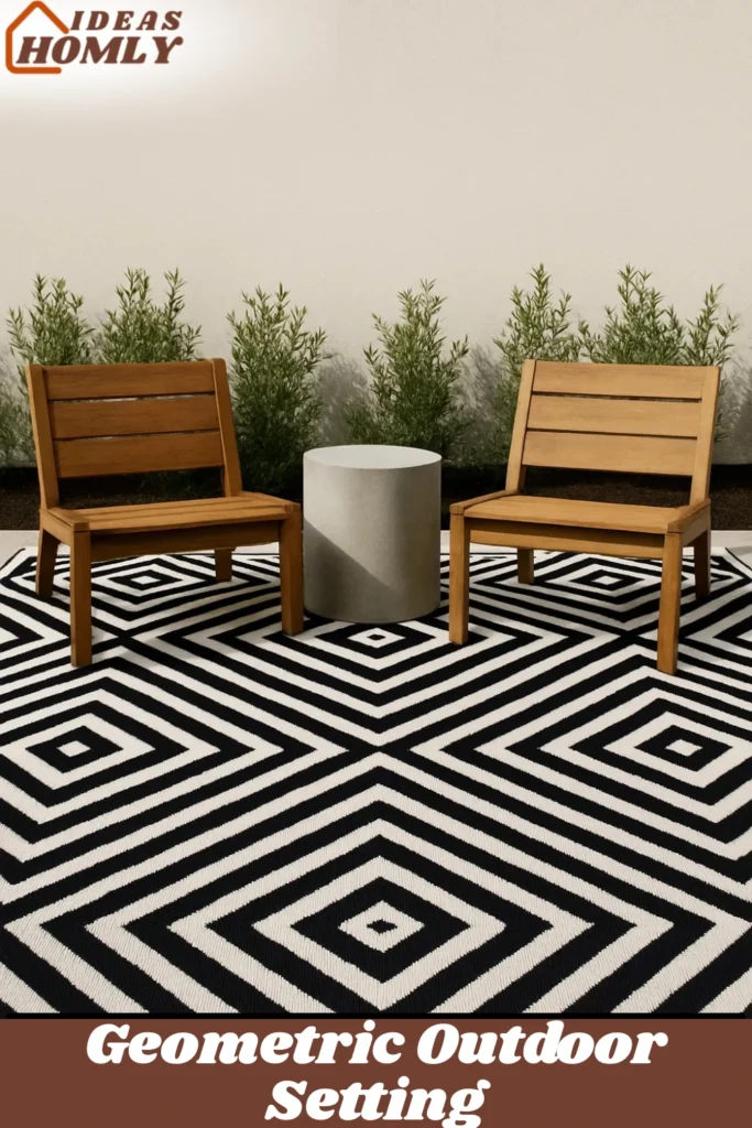 Modern Outdoor Rug with Geometric Patterns Ideas For Porch decoration