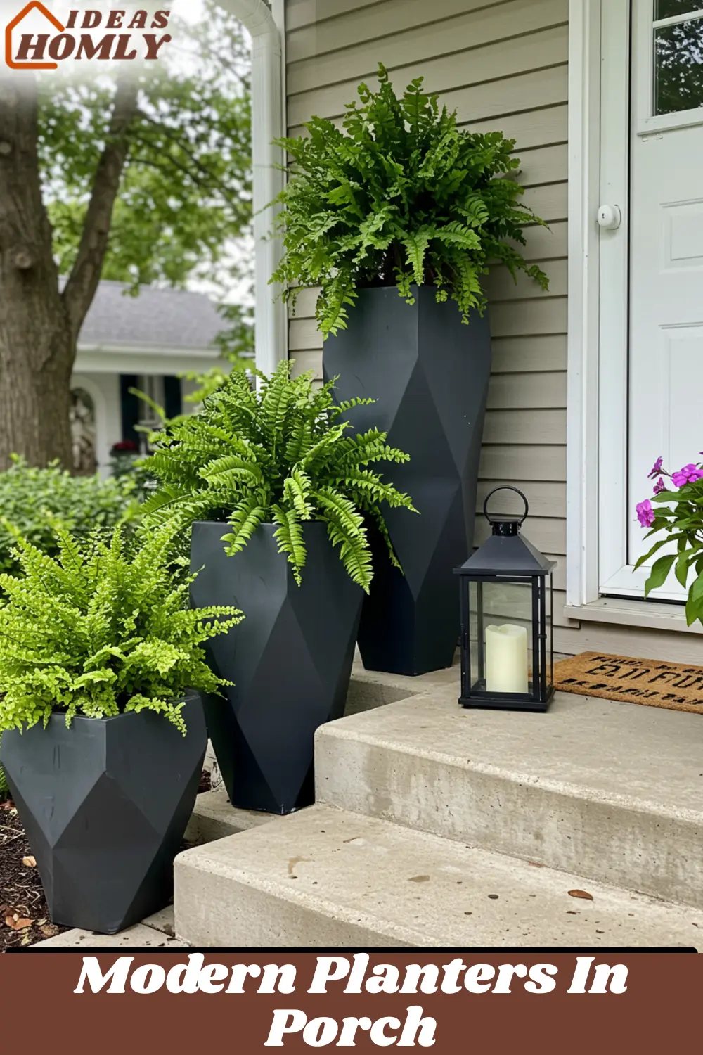 Modern Planters In Porch
