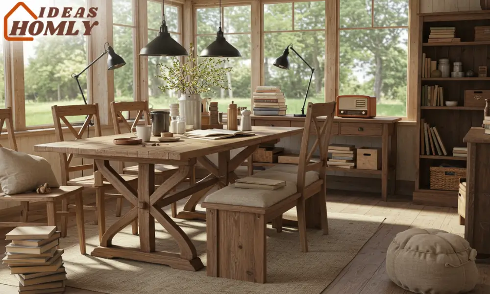 Multi-Use Rustic Furniture Layout