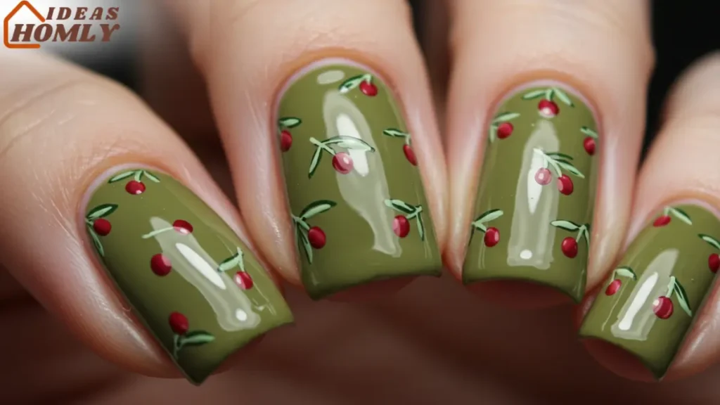 Olive Motif Nails