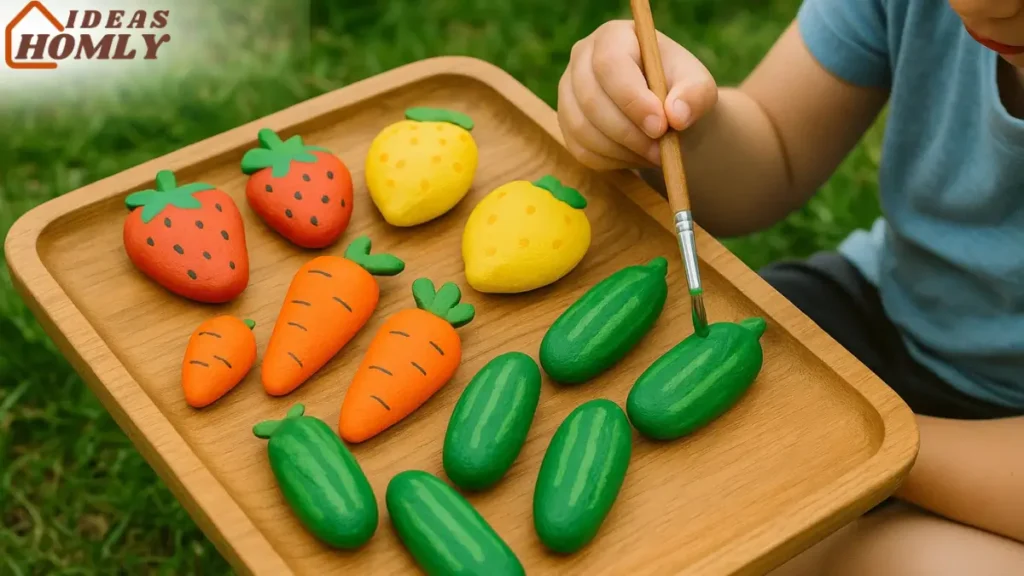 Painted Rock Crafts & Nature Tools In Mud Kitchen