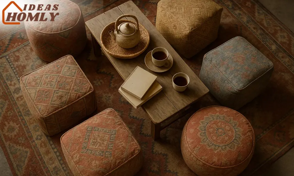 Patterned Floor Poufs