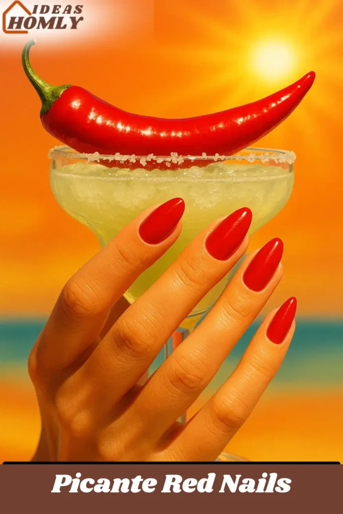 Picante Red Nails