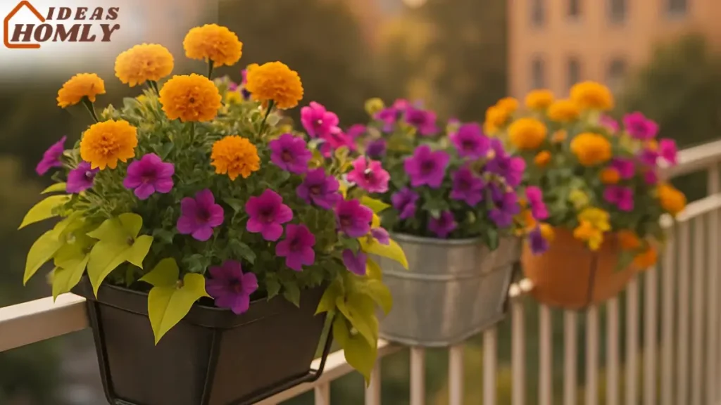 Planter Boxes on the Rail In Small Apartment Porch