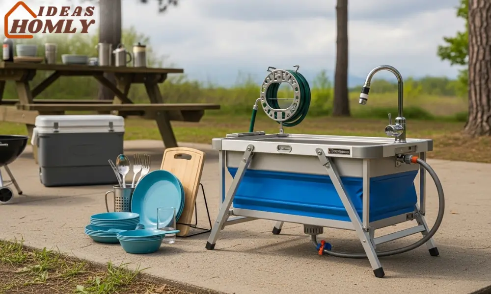 Portable Folding Sink Table for Outdoor Events and Camping