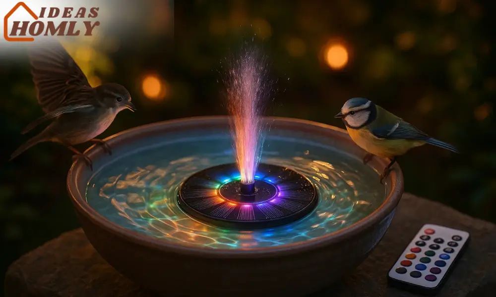 RGB Solar Fountain with Remote & LED Lights