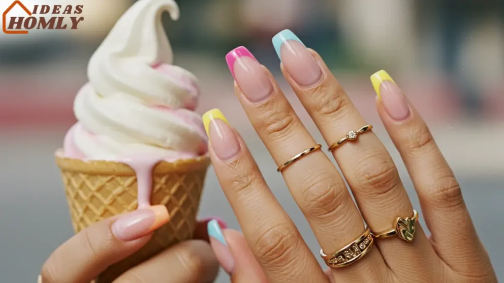 Rainbow French Tips