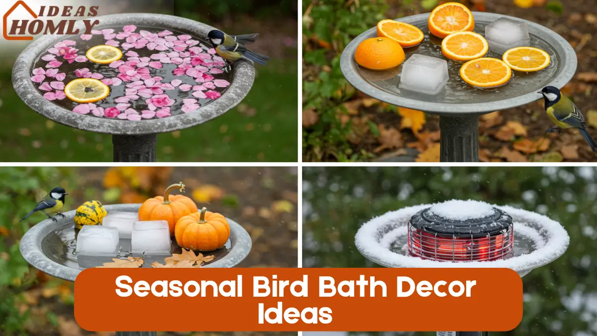 Seasonal Bird Bath Decor Ideas