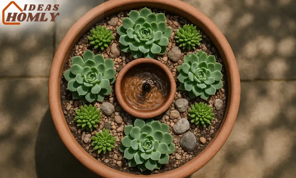 Succulent Bird Bath Planter
