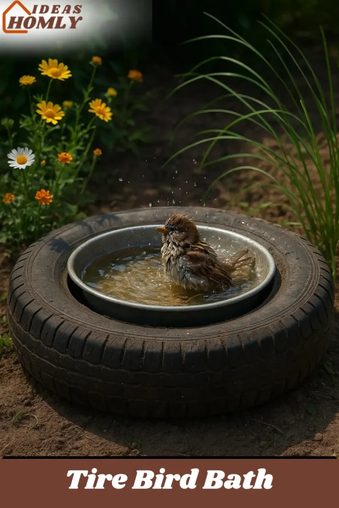 Tire Bird Bath