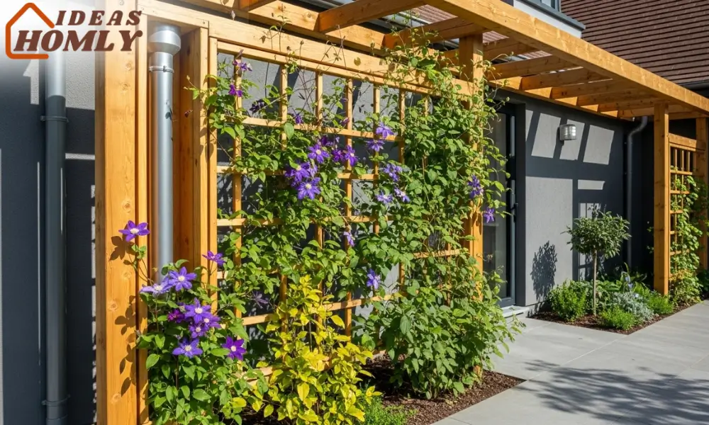 Trellis-Covered Downspout