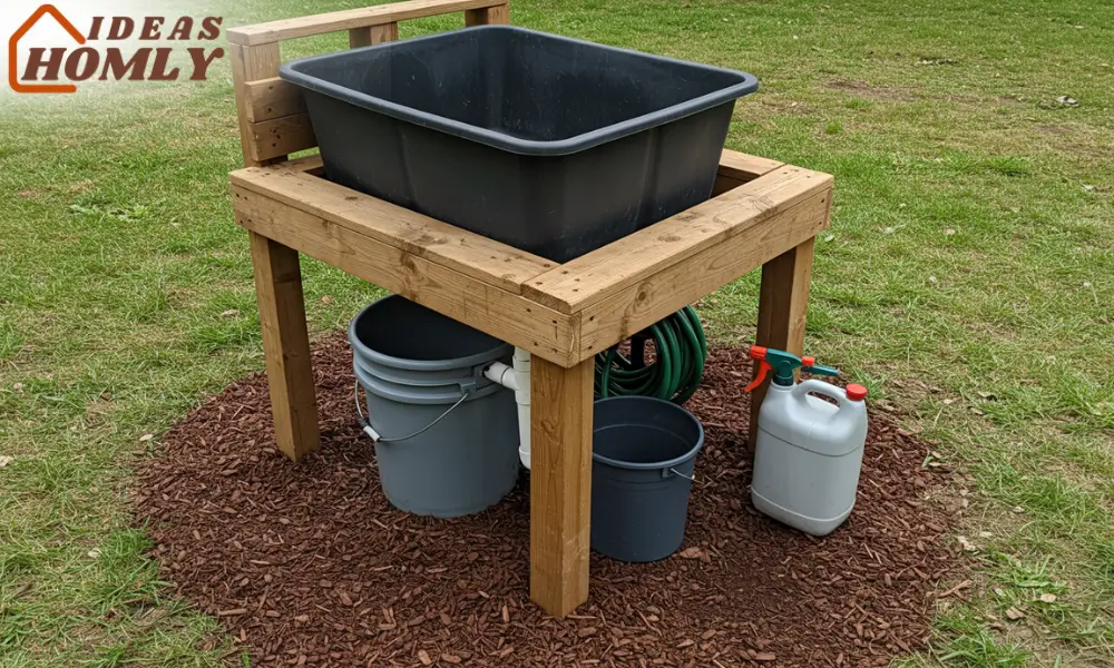 Utility Tub with Grey Water Bucket