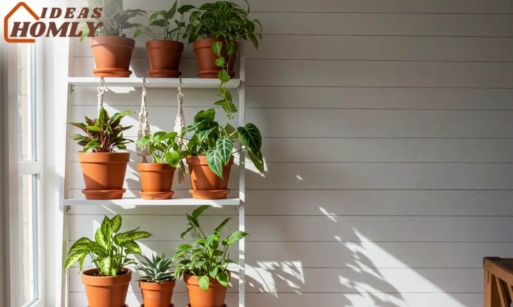 Vertical Plant Wall Ladder Shelf