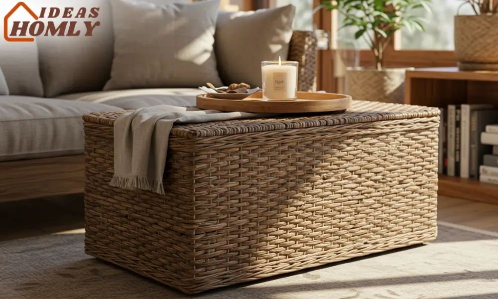 Wicker Storage Ottoman