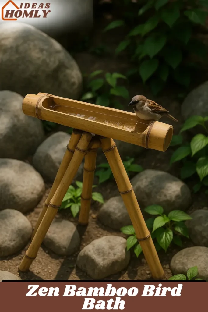 Zen Bamboo Bird Bath